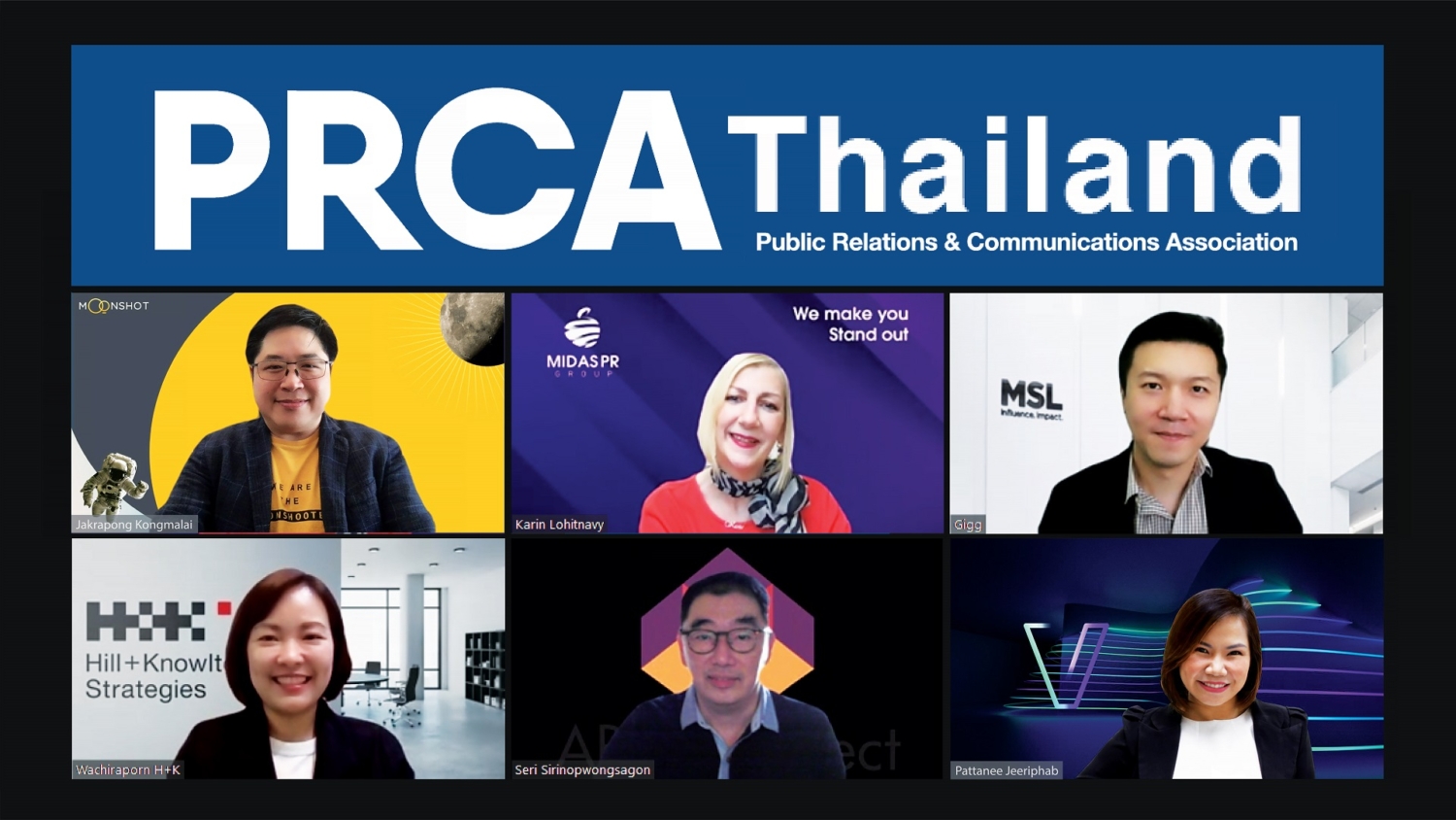 PRCA Thailand founding members taking a group pic for launching the roadmap event